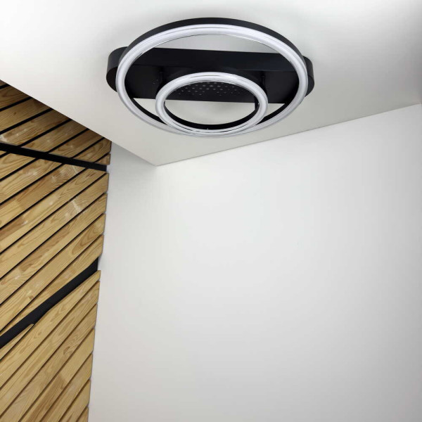 Світильник LED smart KENZO-R+пульт 85W 3000-5000K IP20 круг чорний Violux