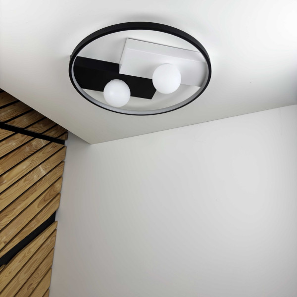 Світильник LED smart PICASSO-R+пульт 80W 3000-5000K IP20 круг біло-чорний Violux