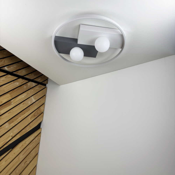Світильник LED smart PICASSO-R+пульт 80W 3000-5000K IP20 круг біло-cірий Violux